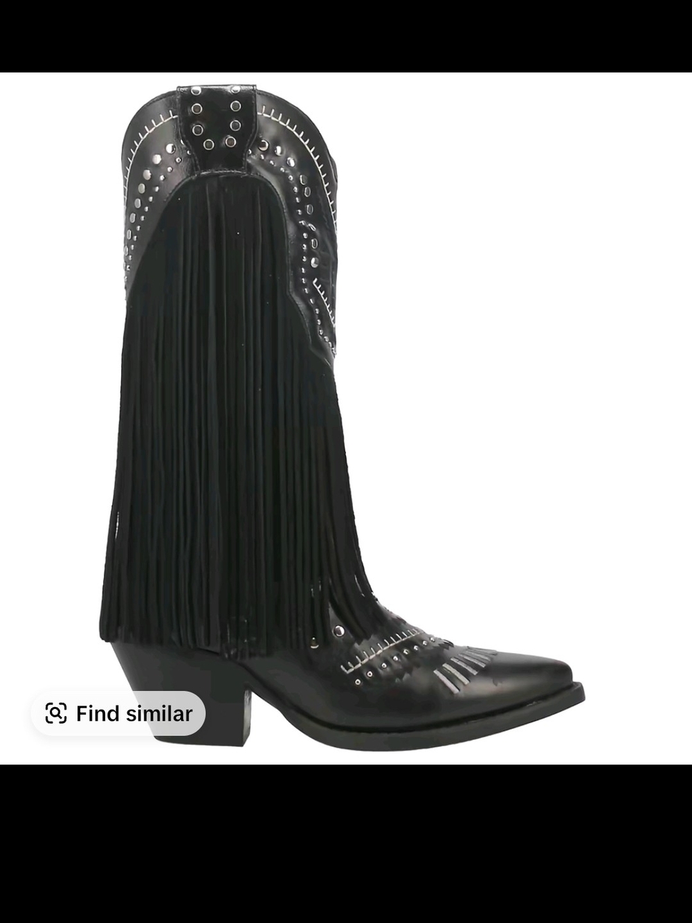 dingo Black Fringe Western Over-the-Knee Boots 71/2 New In Box
